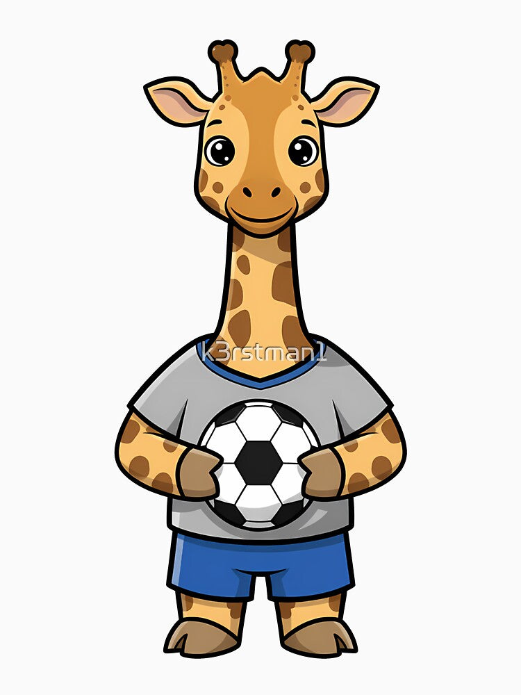 Giraffe Soccer Player Cartoon Animal by k3rstman1