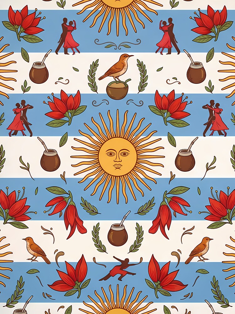 Futbol Vino Argentine Cultural Heritage Patterns Landscapes National by ART ATTACK ZONE