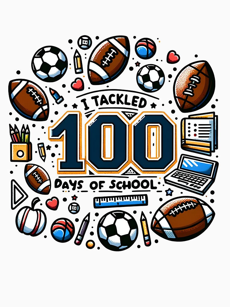 I Tackled 100 Days of School Football Soccer Sports by ArtMeetsPizza
