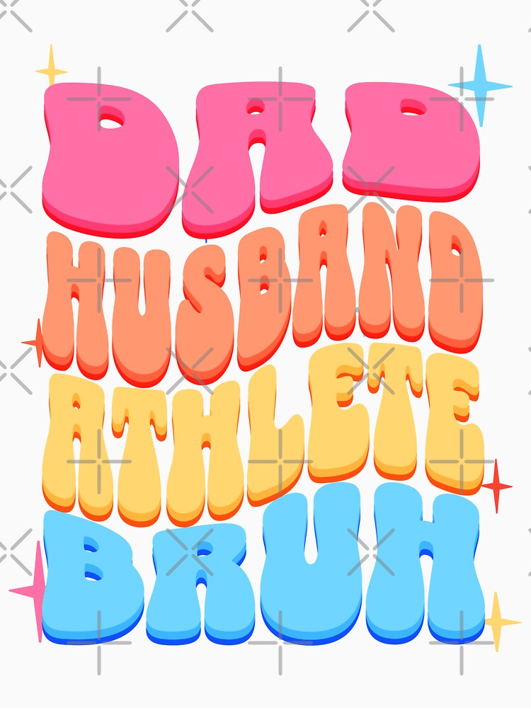 Dad Husband Athlete, Retro Colorful Daddy design by BYNDART