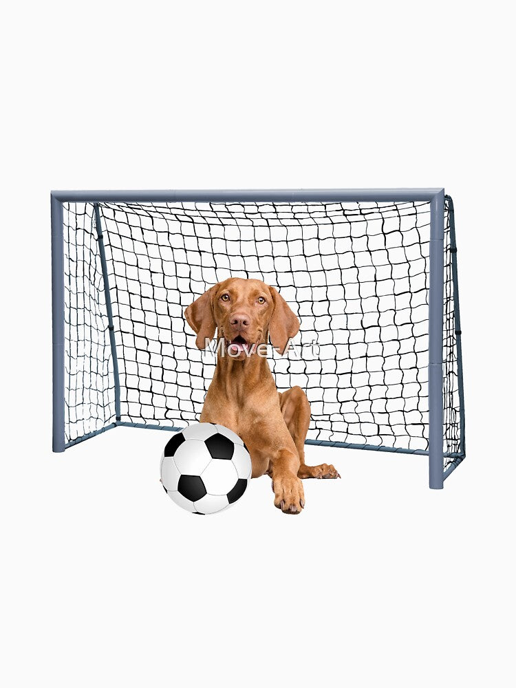 Weimaraner Dog - Football soccer goal by Move-Art