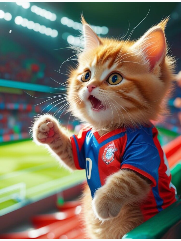 "Goal Meow! – The Ultimate Football Fan Cat" by EfraimFunArt