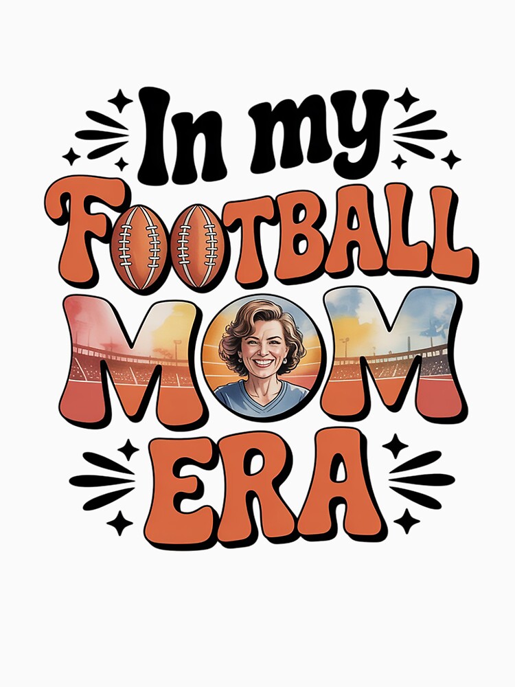 In My Football Mom Era Cute Groovy Football by lilLilaBatArt