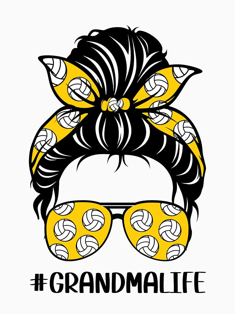 Volleyball Grandma Life Messy Bun by clothesy7