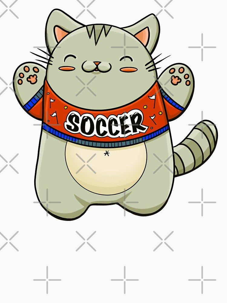 Cheering Soccer Kawaii Cat by Neonyx2020