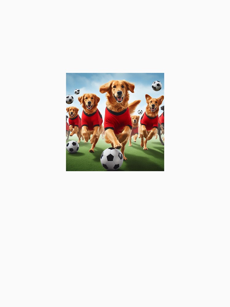Golden Retrievers love football too! Soccer and Dog Lovers - Liverpool, Manchester United, Arsenal, Nottingham Forest - Any dog, any colour by Humour House Designs