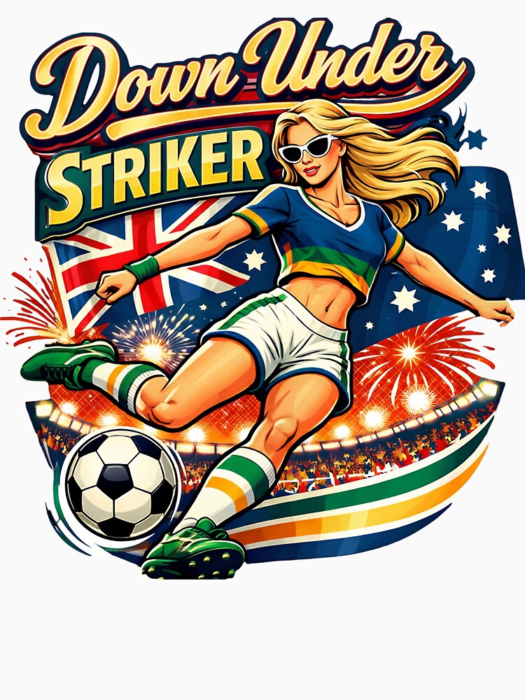 Down Under Striker Retro Soccer Girl Shirt by Prime legend