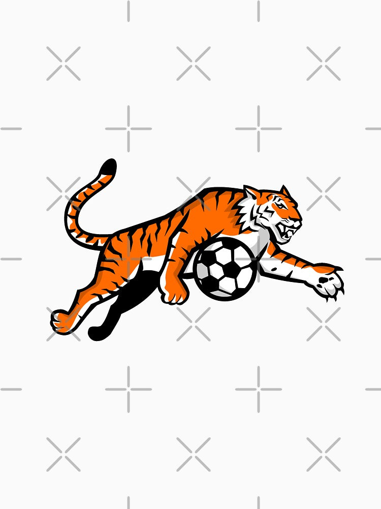Tiger Jumping Soccer Ball Mascot by patrimonio