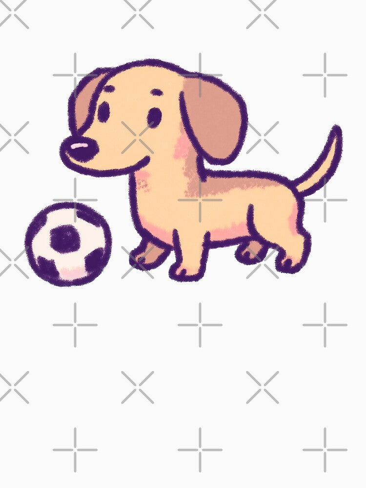 Soccer Football Dachshund, cute cartoon dachshund playing with a soccer ball by Magnificent Lizard
