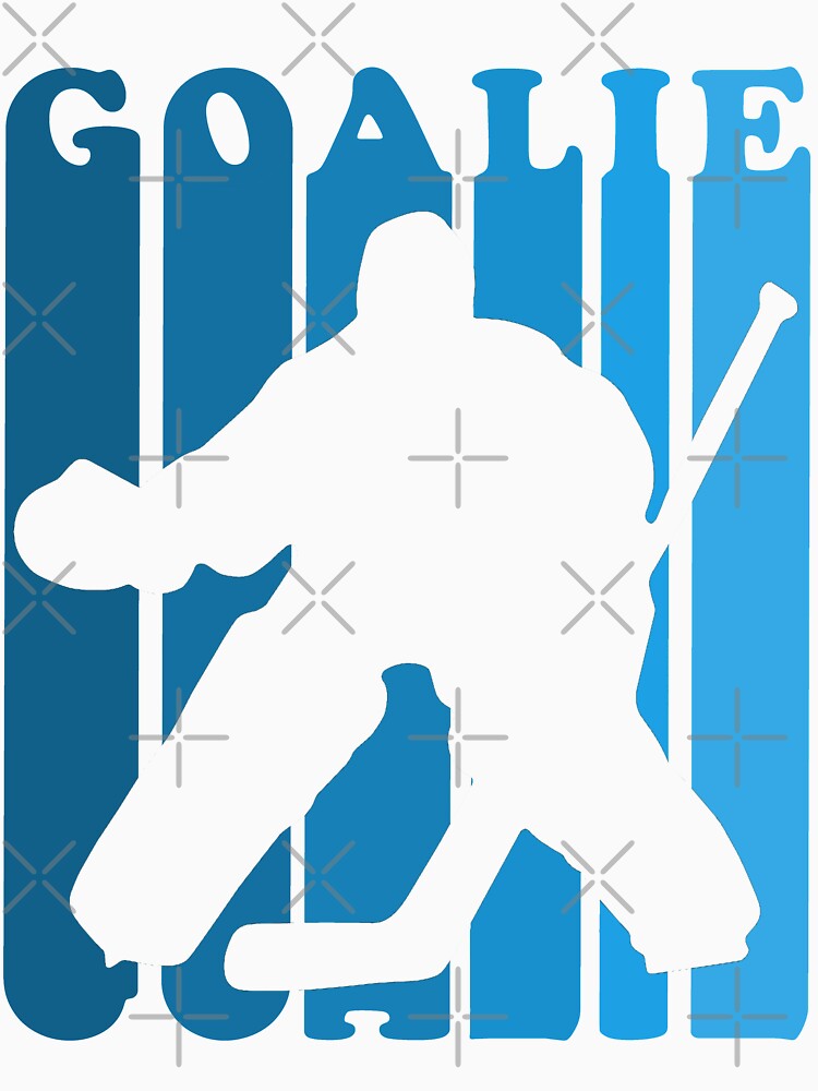 Retro 1970's Style Hockey Goalie Silhouette T-Shirt Goalie Hockey Sport by arcadetoystore