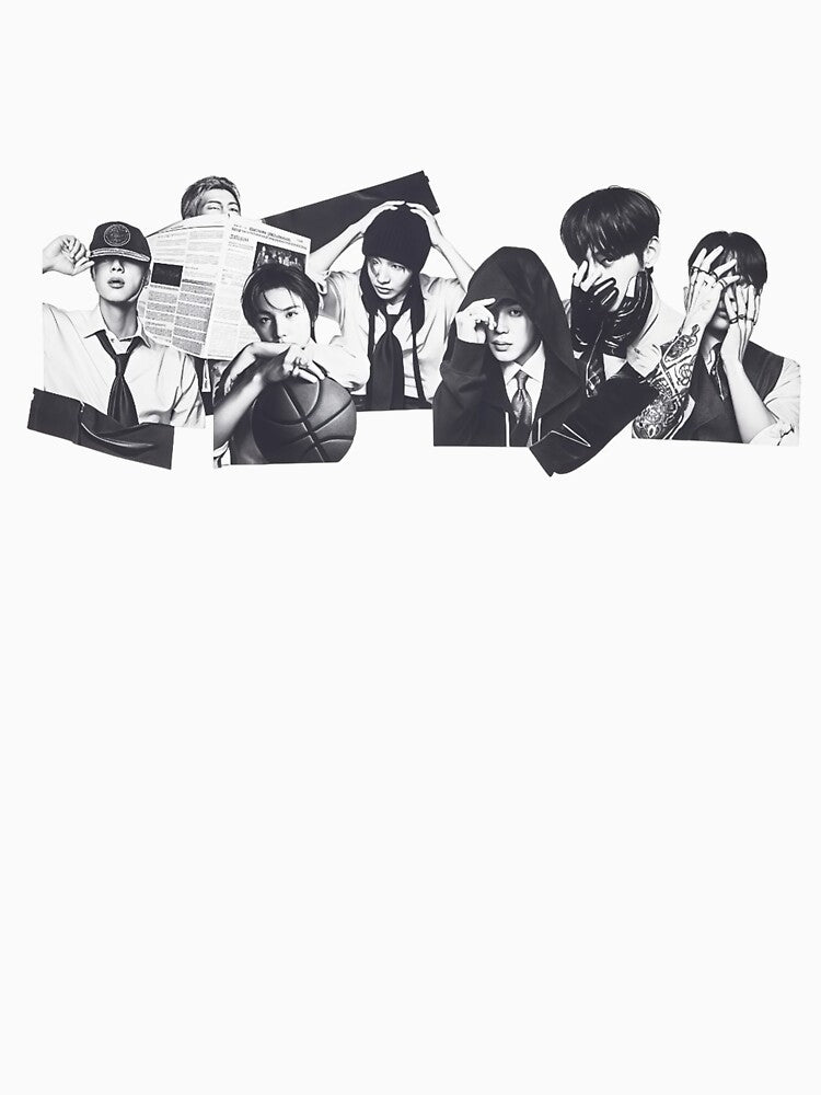 BTS OT7 Arirang Collage - Aesthetic Monochrome Portrait by moamaxshop