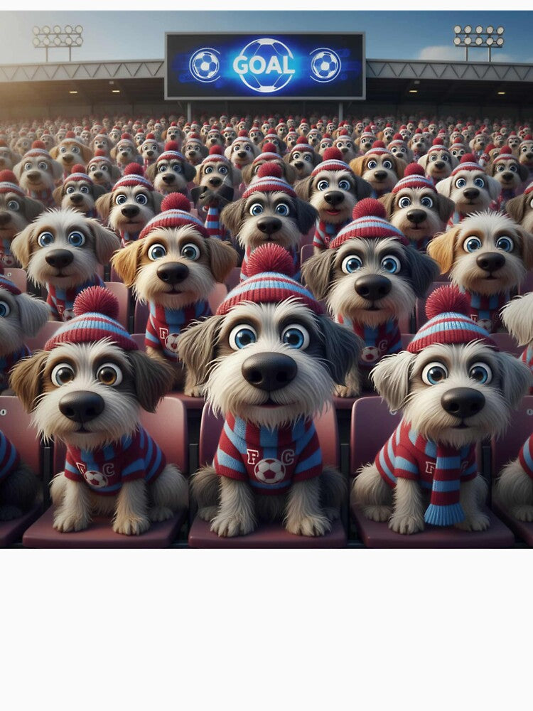 Cute Cartoon Dogs as Soccer Fans in Stadium Crowd by Pixel Pout
