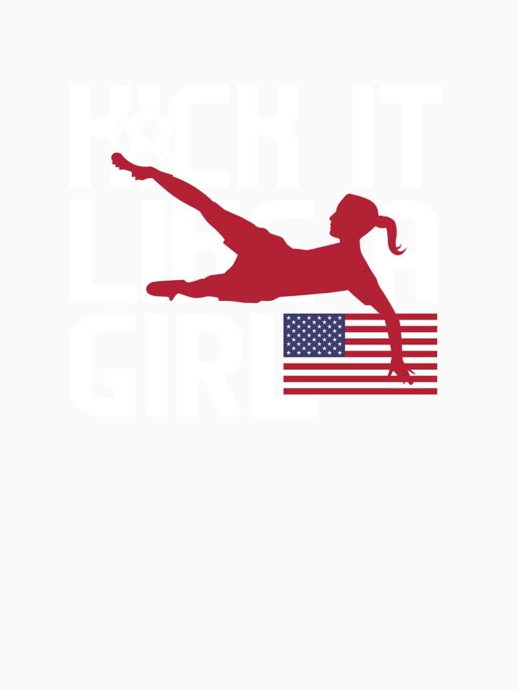 Funny American Flag Soccer Lover, Kick It Like a Girl, Perfect Gift for Soccer Player, Soccer Team by TulipDesignUS