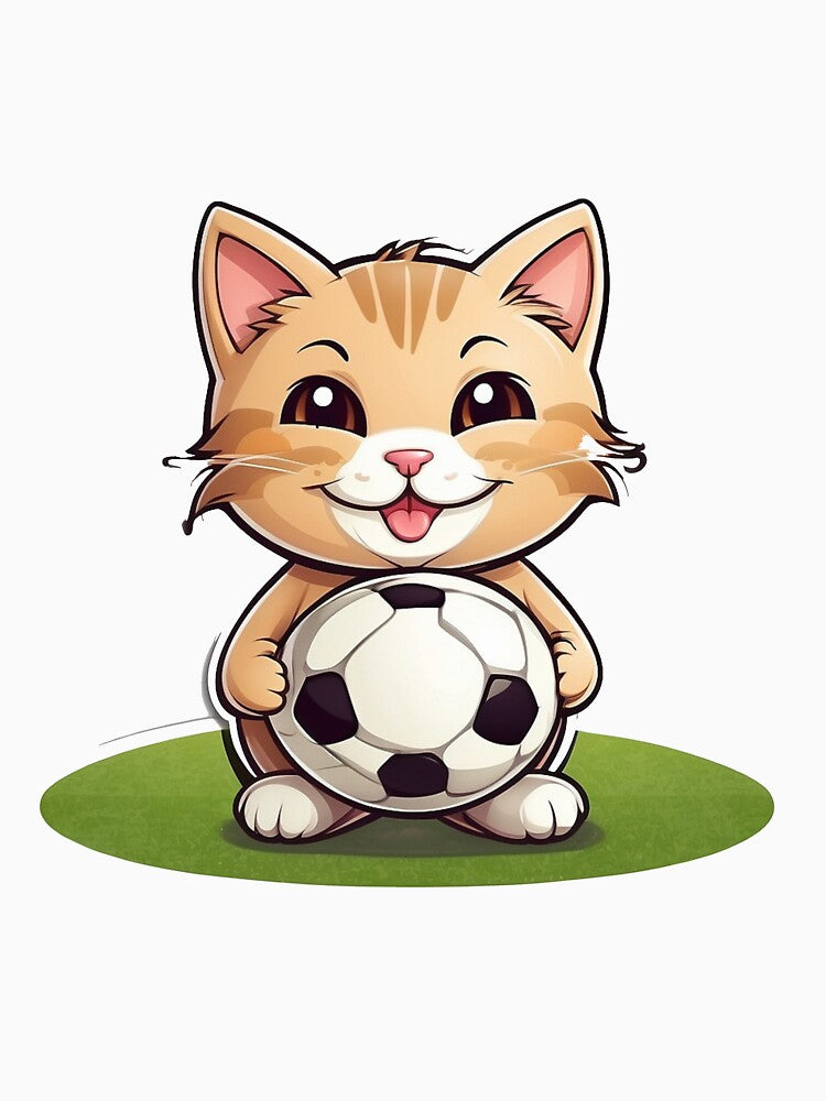 happy cat with soccer ball by Karaz's Animal Kingdom