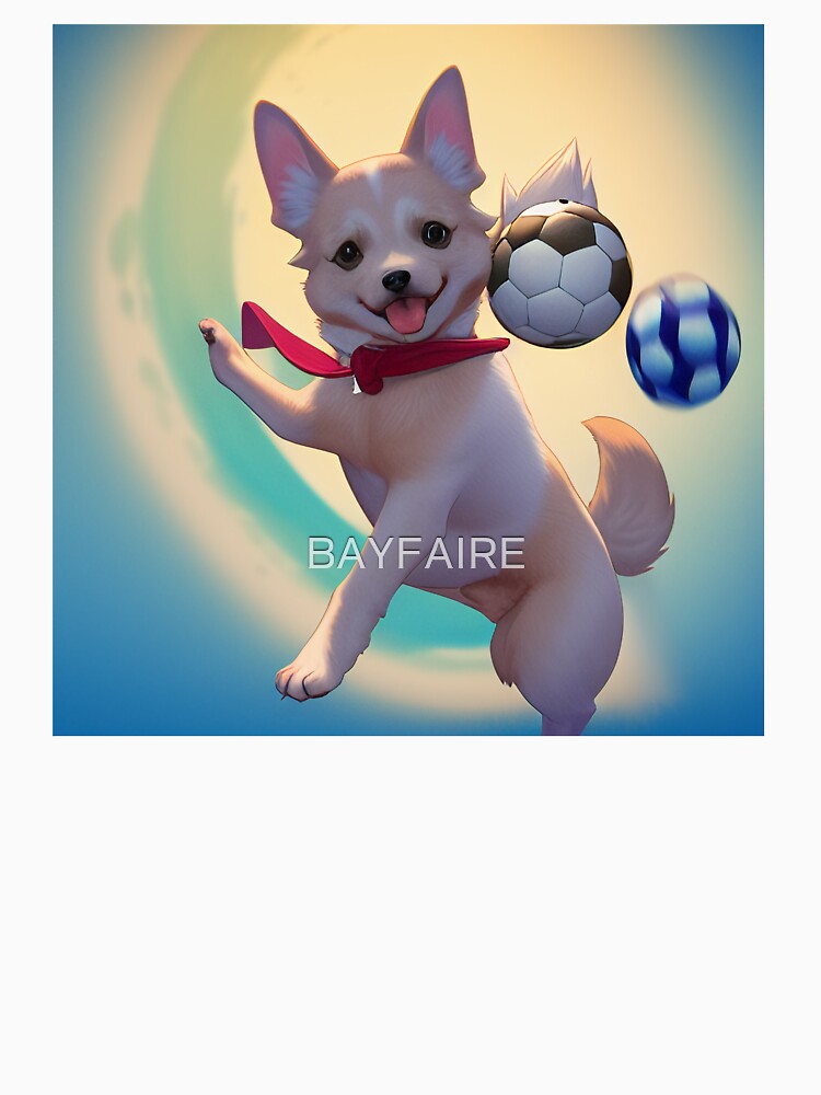 Dog Headbutting Soccer Ball by BAYFAIRE
