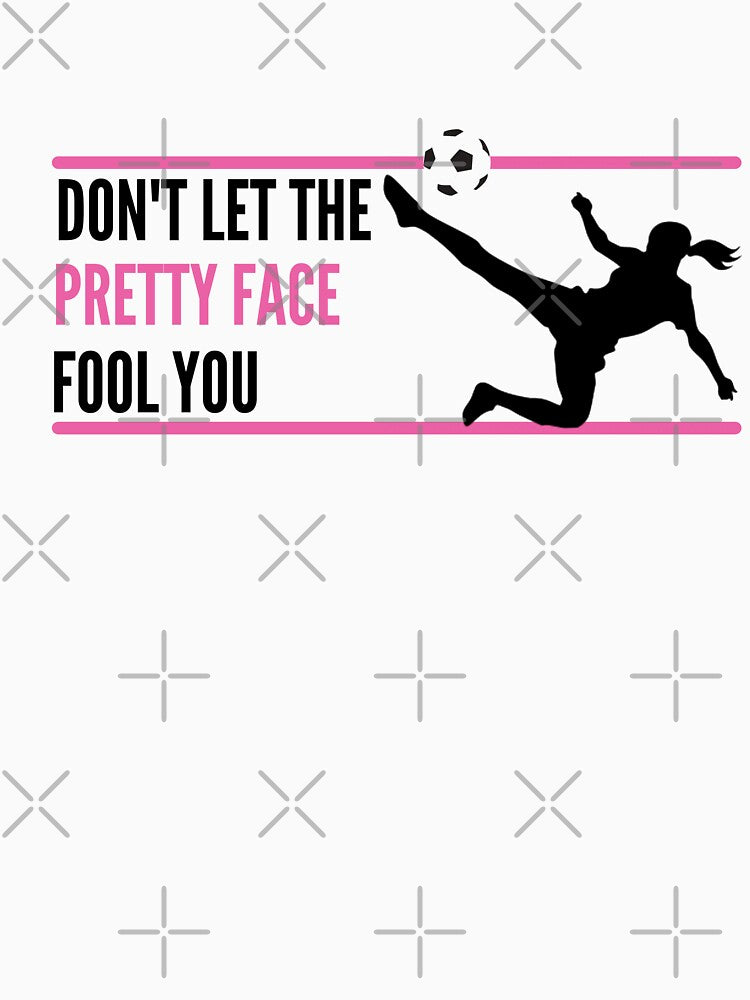 Female soccer player kicking girl silhouette / don't let the pretty face fool you by portrait4you