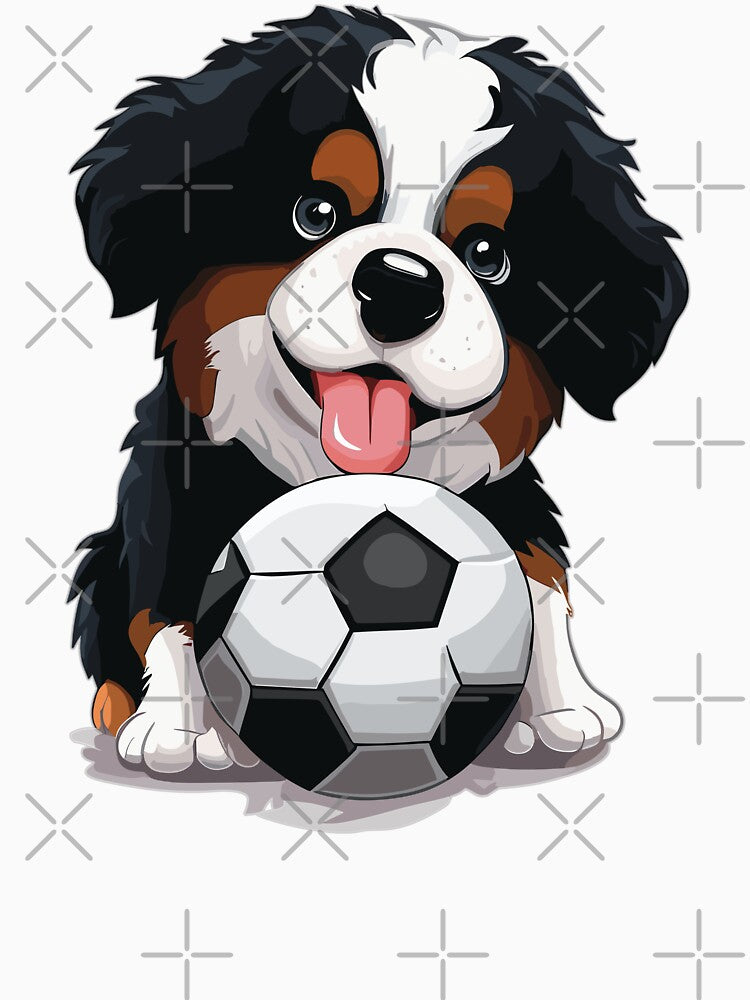 Berner Sennen Dog with Soccer Ball by Numero14