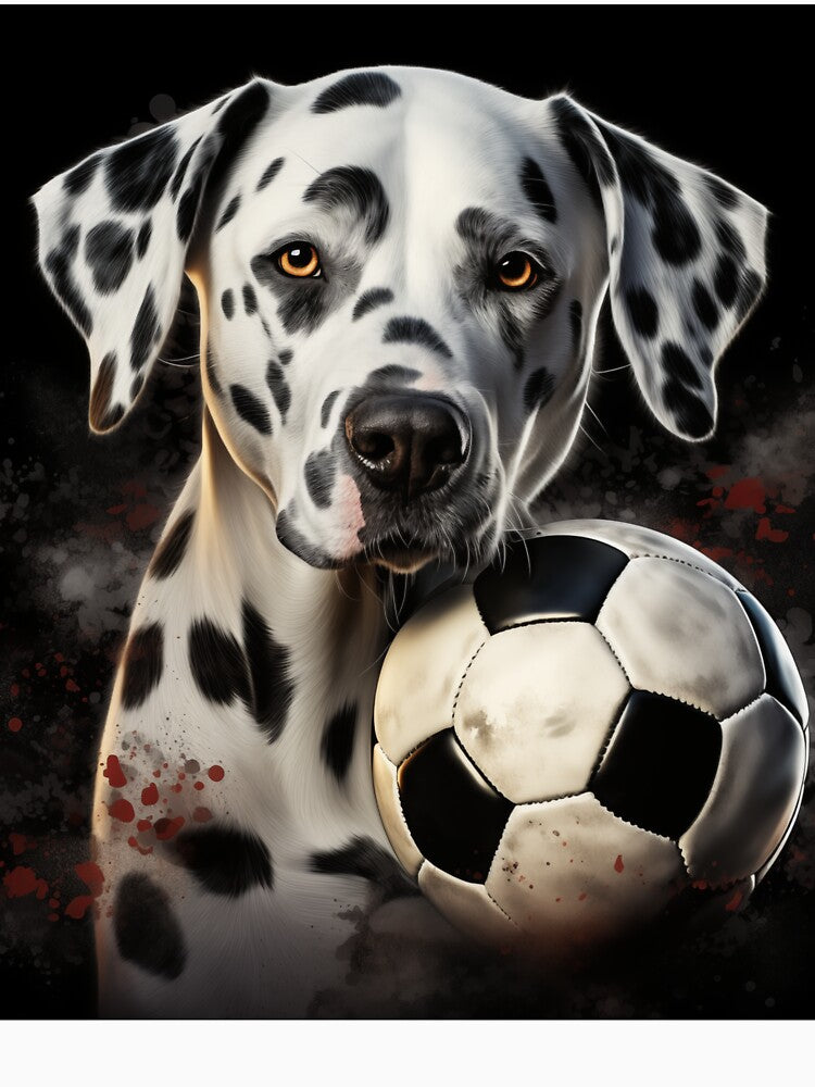 Dalmatian Dog With Soccer Ball by sheprint