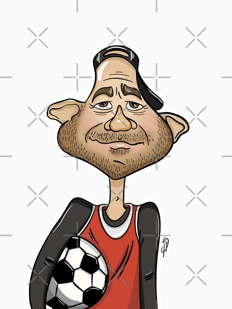 Tired Football Player Funny Cartoon by AlinaSchaferArt