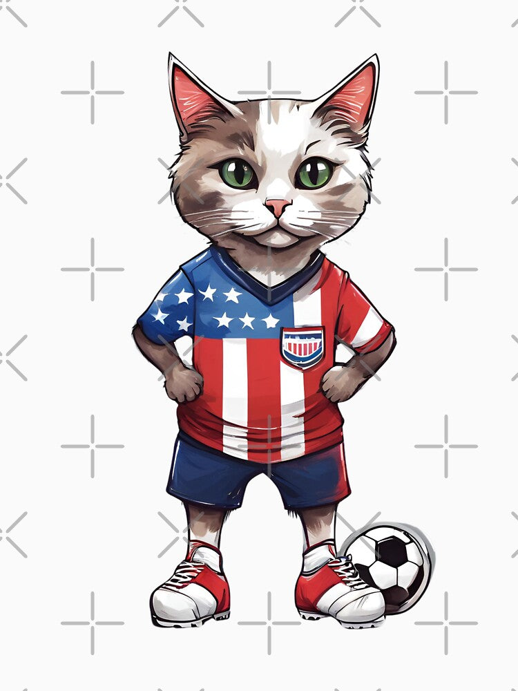 USA Sports Team: a Cat wearing colours of American Flag D13 by PerfectDay2Play