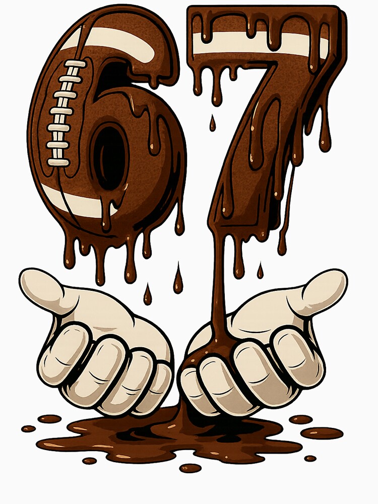 Football 67 Six Seven Meme Funny 6-7 Drip American Football Gen Alpha Meme Drip by Masaw