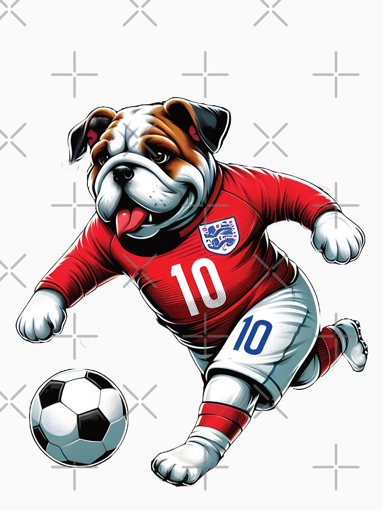 Funny English bulldog playing soccer by BuxomBabe21
