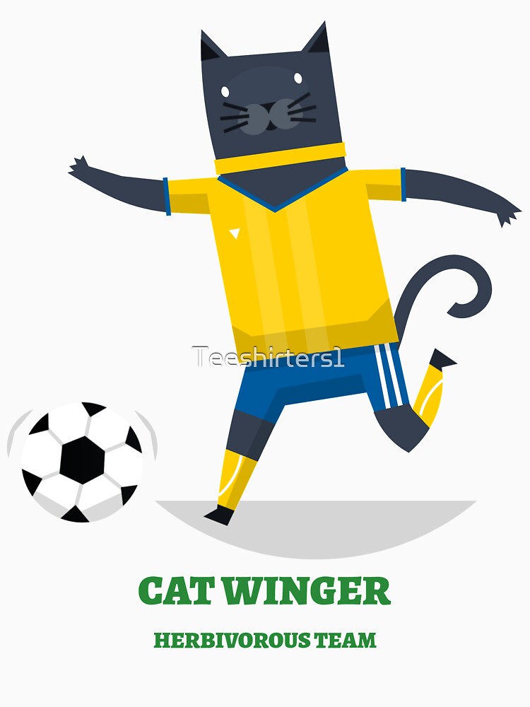 Cat Winger Playing Football/Soccer by Teeshirters1