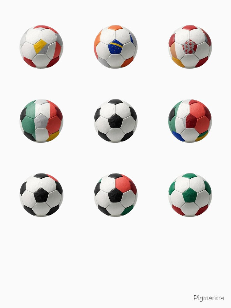 World Football Balls – Country Flag Inspired Soccer Design | International Game Day Art by Pigmentra