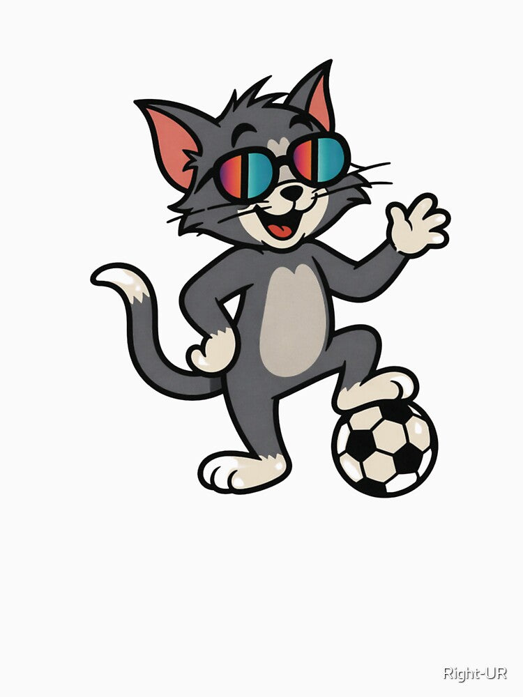 Cool Soccer Cat with Sunglasses – Funny Football Cartoon Animal Design by Right-UR