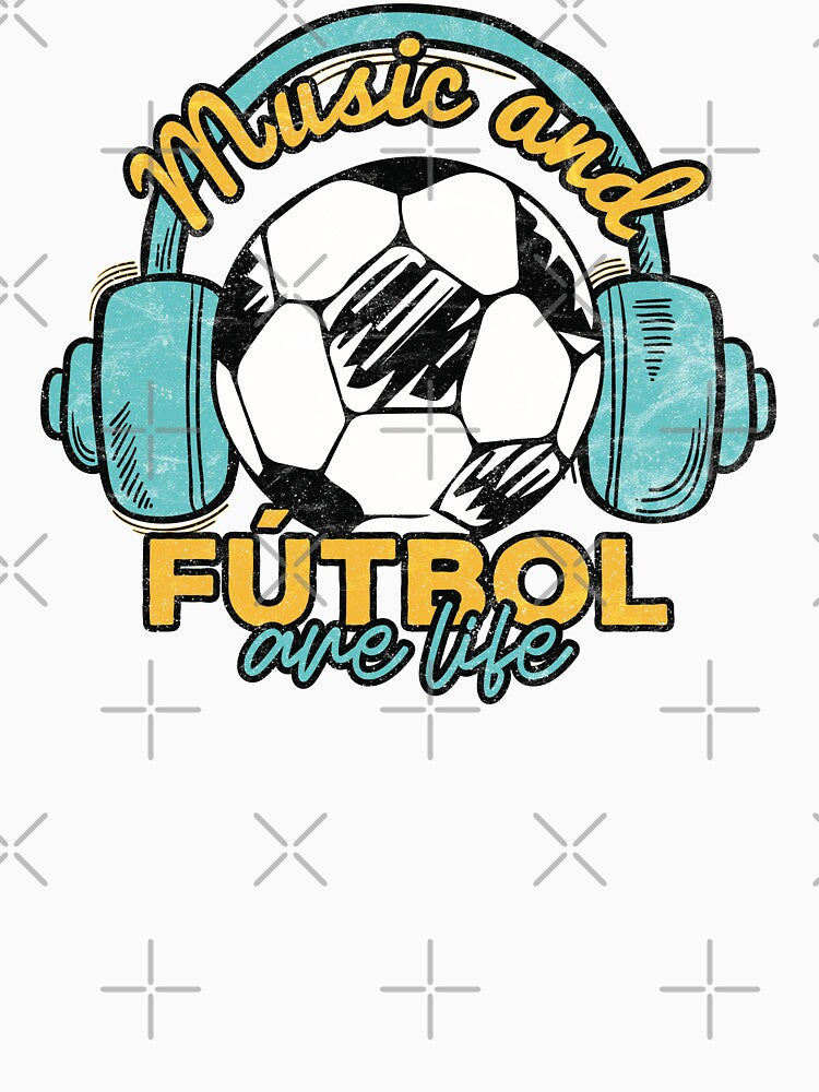 Music and Futbol are Life (Soccer Ball Headphones) by Numero14