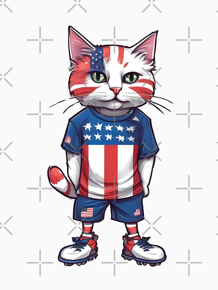 USA Sports Team: a Cat wearing colours of American Flag D14 by PerfectDay2Play