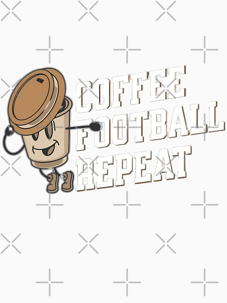 Coffee football Repeat, funny football by Merchattack