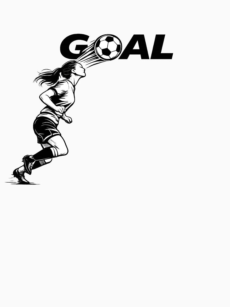 Women’s Football Goal Tee – Header retro comic style by allidoissh!ne