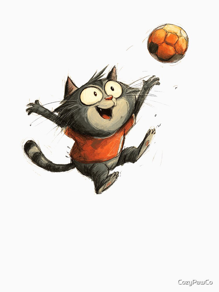 Funny Cat Playing Soccer Crazy Cat Soccer Player Gift Cute Football Cat Lover Funny Sports Cat Shirt by CozyPawCo
