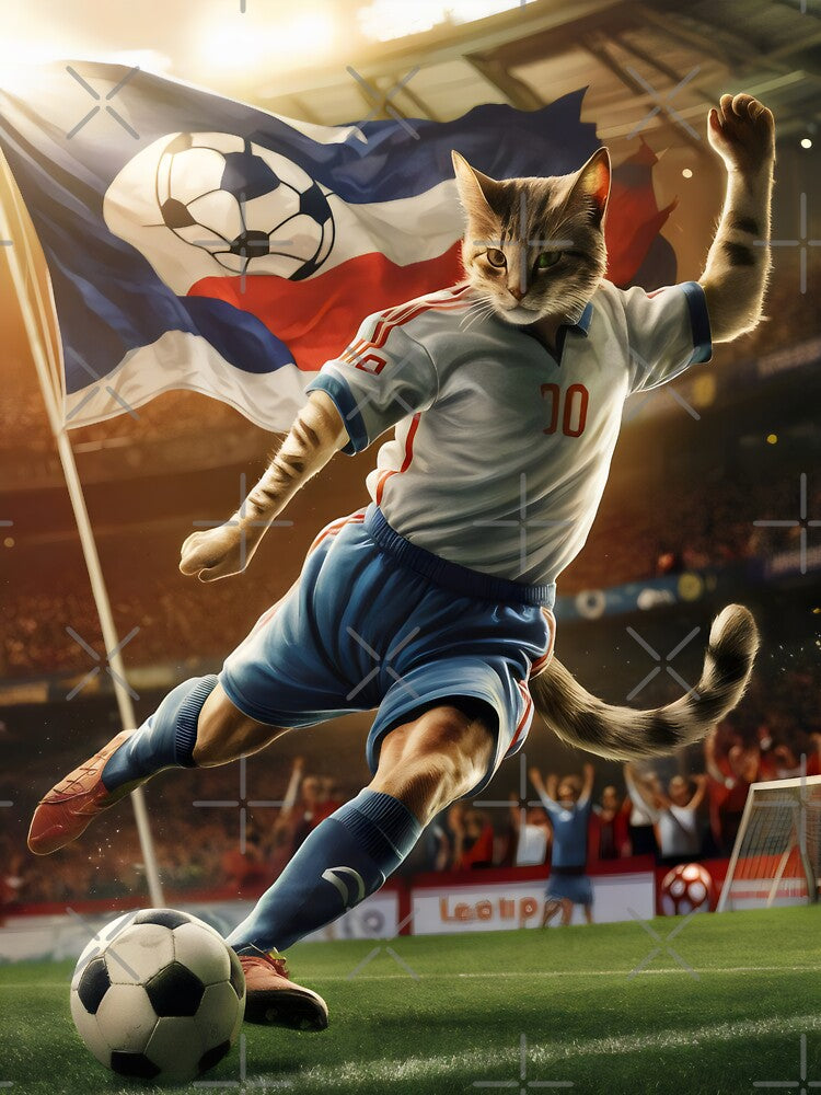 Cat football champion. by MyHappyArtShop