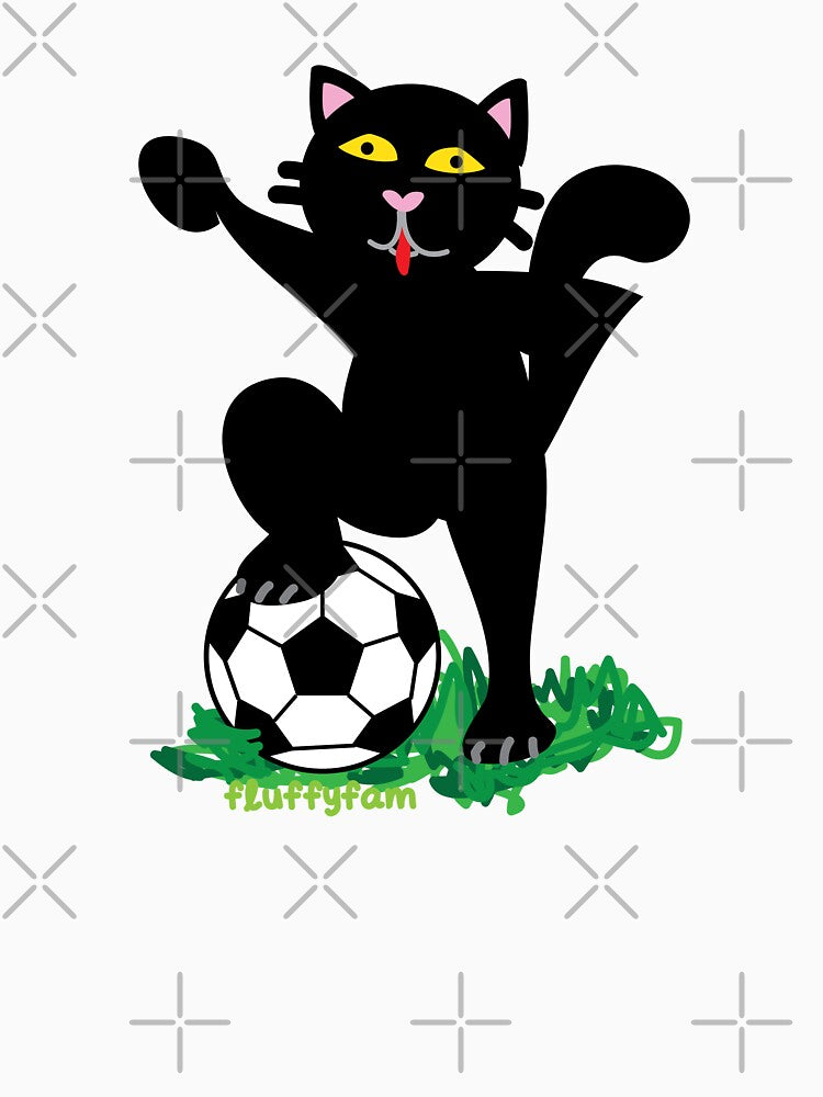Soccer player black cat by fluffyfamcraft