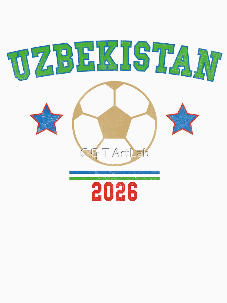 Uzbekistan Football Vintage Tee 2026 by C & T ArtLab