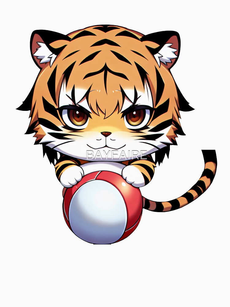 Adorable Baby Tiger Holding Volleyball by BAYFAIRE