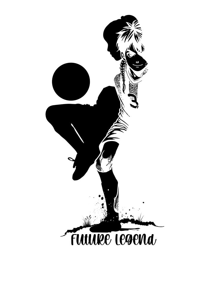 Future Legend Anime Girl Soccer Silhouette Art by AXENT Designs