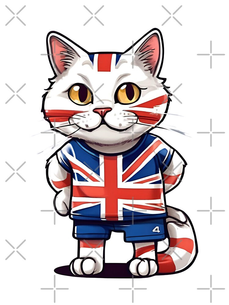 England UK Sports Team: a Cat wearing colours of British Flag D03 by PerfectDay2Play