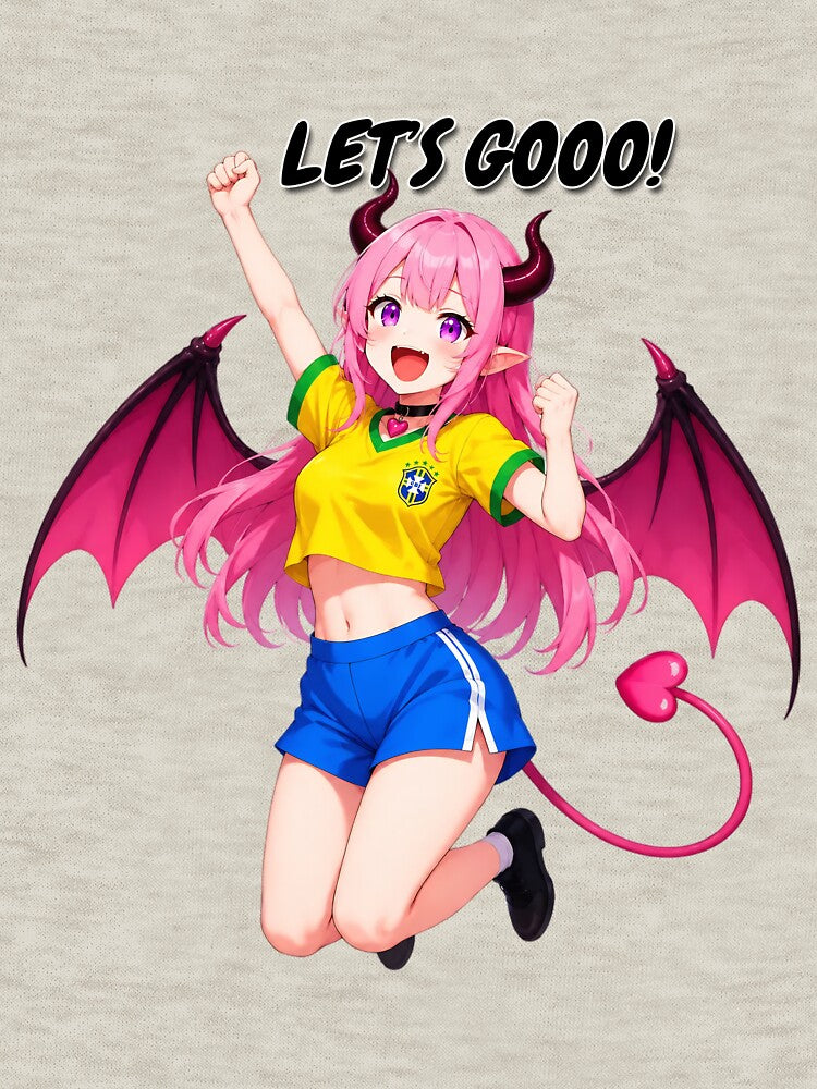 Noxie Lets Go  – Cute Demon Anime Brazil Soccer Fan Hype Kawaii Football Girl by NoxieCozyStudio