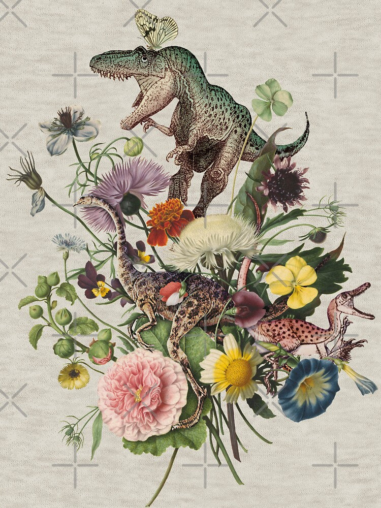 Cottagecore DINO-MITE Dinosaur Botanical Bouquet by Giddygoatthe3rd