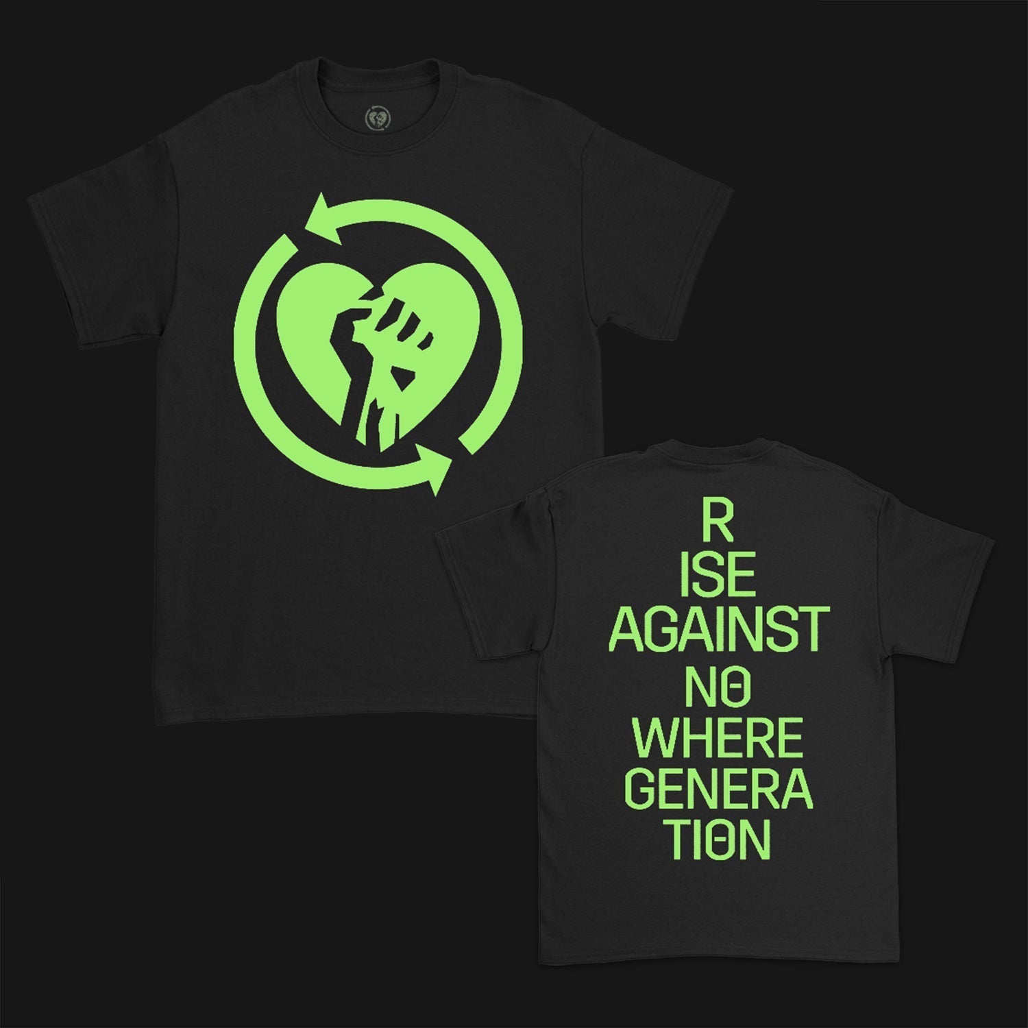 Heart Fist Flame Glow In the Dark T-Shirt (Black) Hoodie, Sweatshirt | CoreVibeTees.com (Image 2)