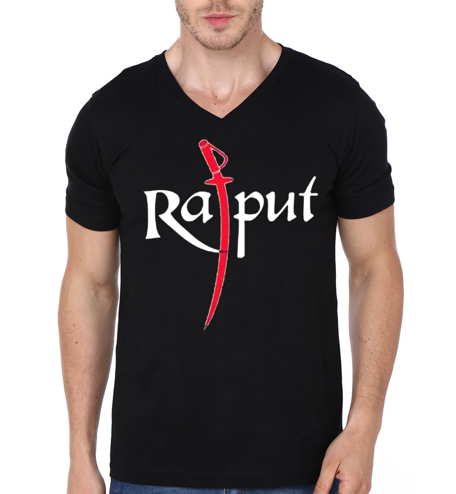 Rajput Black V Neck Tee Hoodie, Sweatshirt | CoreVibeTees.com
