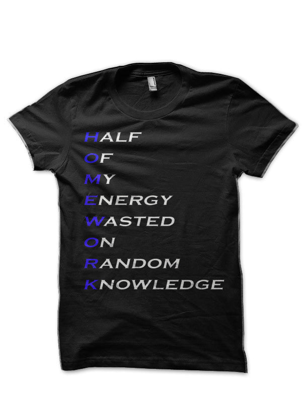 Half Of My Energy Wasted On Random Knowledge T-Shirt Hoodie, Sweatshirt | CoreVibeTees.com