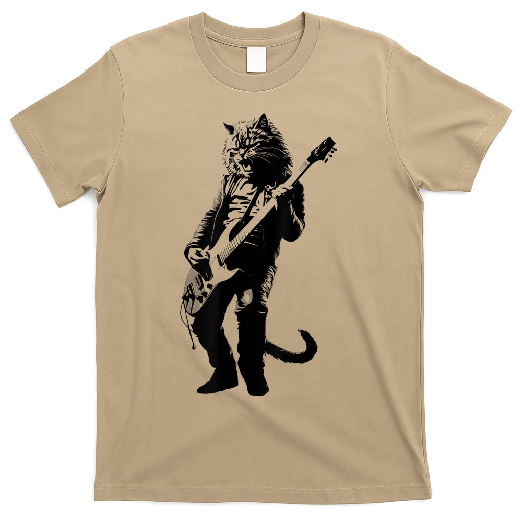 Rock Cat Playing Guitar Funny Guitar Cat T-Shirt Style001 Hoodie, Sweatshirt | CoreVibeTees.com