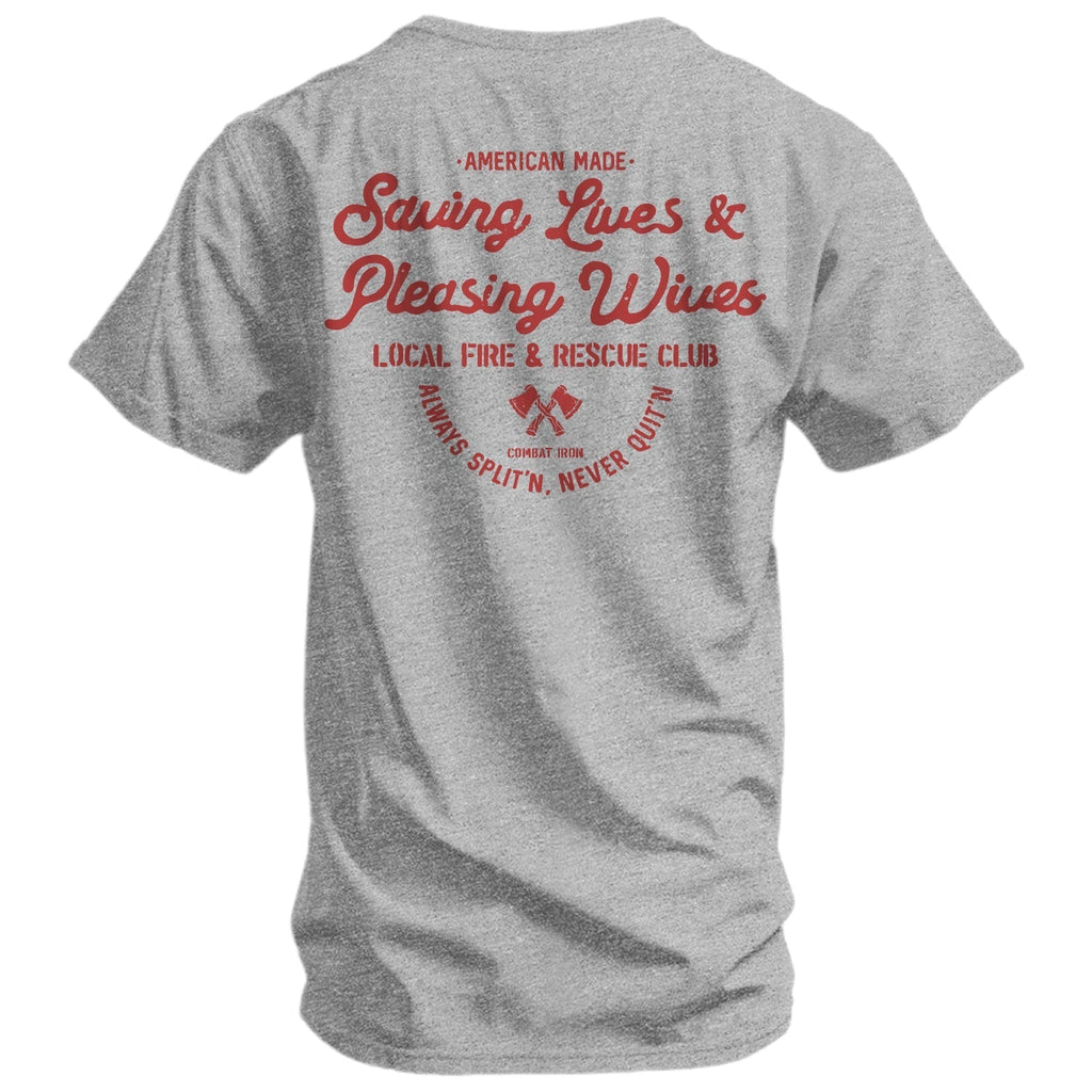Saving Lives & Pleasing Wives Fire & Rescue Club Men's T-Shirt Hoodie, Sweatshirt | CoreVibeTees.com (Image 3)