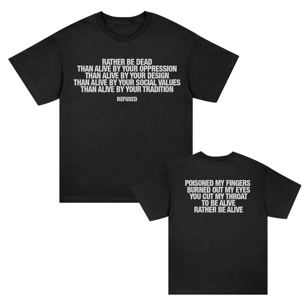 Rather Be Dead Lyric T-Shirt (Black) Hoodie, Sweatshirt | CoreVibeTees.com