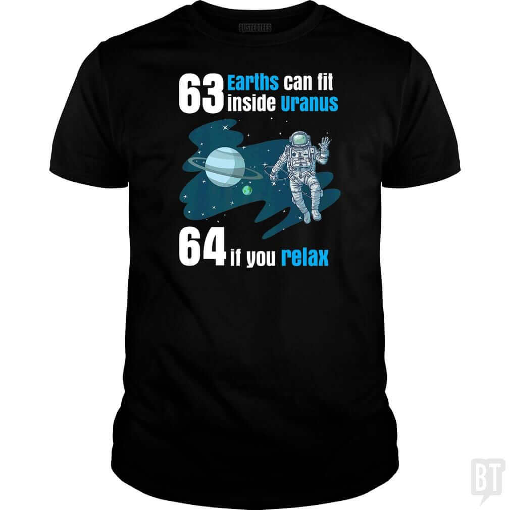 63 Earths Can Fit Inside Uranus T Shirt Funny Plan Hoodie, Sweatshirt | CoreVibeTees.com (Image 2)
