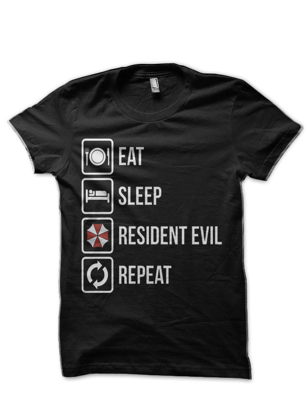 Eat, Sleep, Repeat â€“ Resident Evil Black T-Shirt Hoodie, Sweatshirt | CoreVibeTees.com